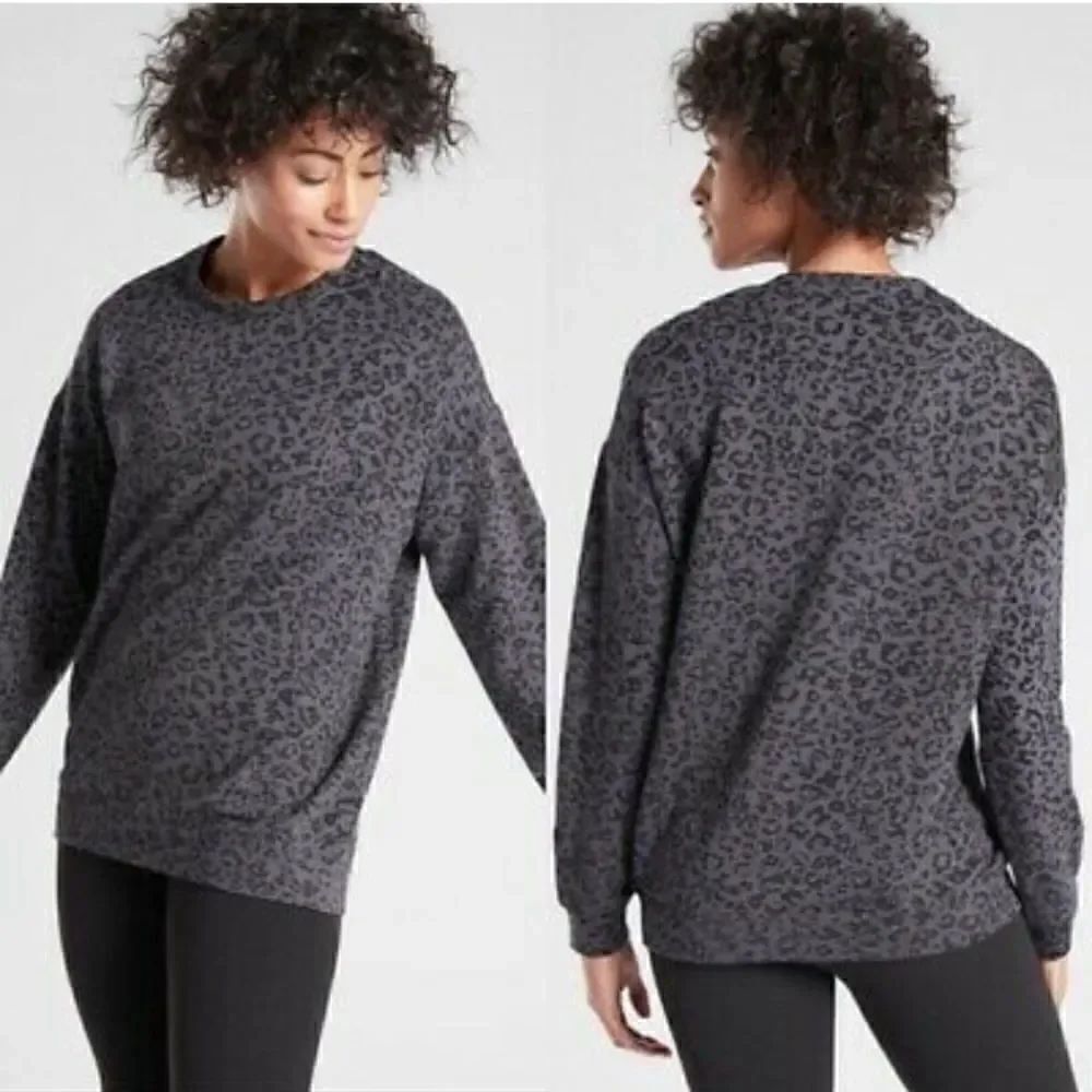 Athleta Pure Luxe Leopard Sweatshirt